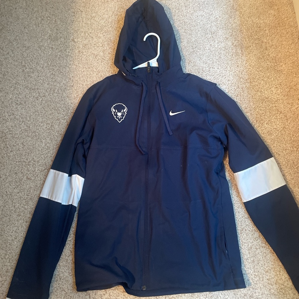 Nike Navy and White Hooded Jacket